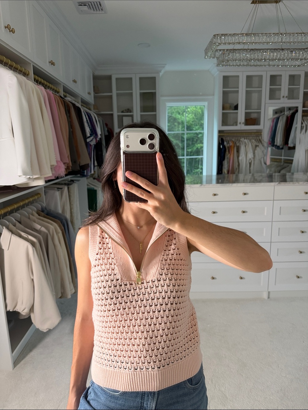 Varley Sleeveless Knit Zip Polo Tank - Blush Pink - Picture 4 of 5